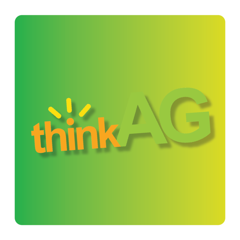 thinkAG logo on green and yellow gradient background