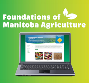 Foundations of Manitoba Agriculture Virtual Resource on laptop screen